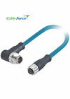 X Code Male To A Code Female M12 Circular Connector 8pin Molded Cable Ethernet