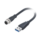 1A 30V M12 στο AWG 24 IEC 61076 2 101 τυποποιημένο IP60 καλωδίων USB